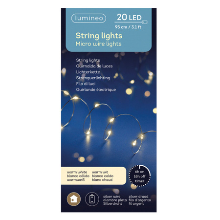 Micro LED string warm white 20 bulbs