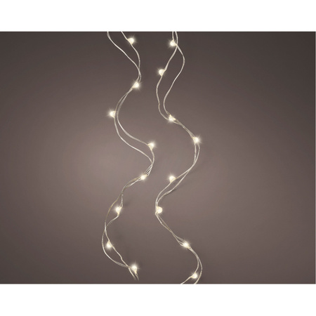 Lumineo draadverlichting zilverdraad 20 warm witte lampjes - 95 cm
