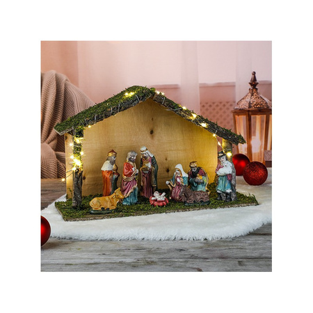 Complete kerststallen met 9 beelden en inclusief verlichting 40 cm