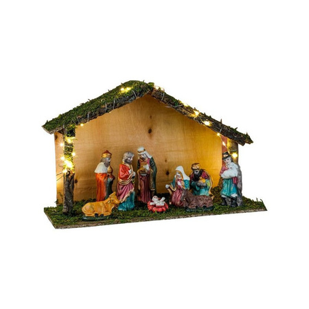 Complete kerststallen met 9 beelden en inclusief verlichting 40 cm
