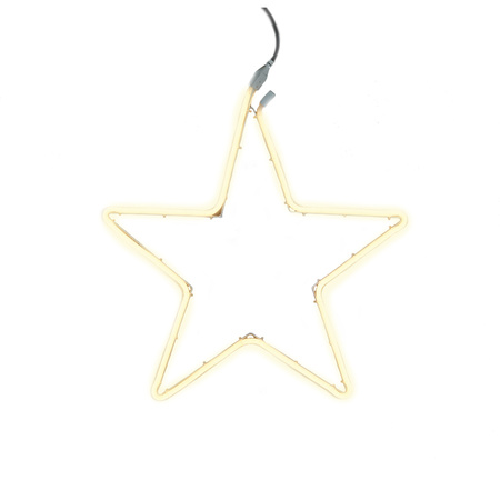 Decoration neon christmas star with 200 warm white LED lights 54 cm