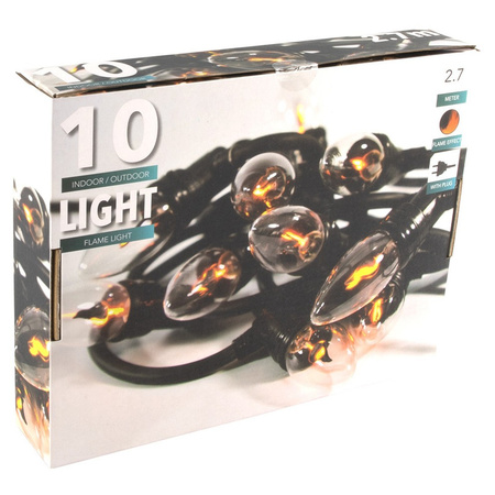 Feestverlichting lichtsnoer met vlammen lampjes 150 cm
